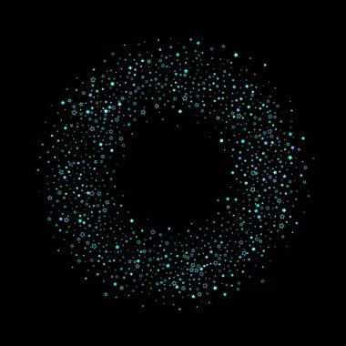 Mavi, turkuaz, turkuaz parıltılı yıldızlar, konfeti.