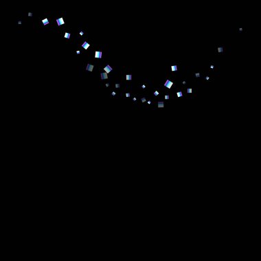 Gökkuşağı, yanardöner dikdörtgen, parlak konfeti.