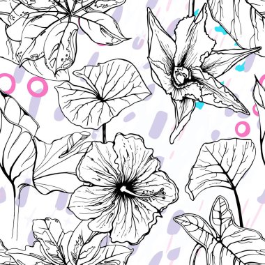 Sanatsal Yaratıcı Tropikal Siyah Beyaz Modern