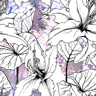 Sanatsal Tropikal, modern Siyah ve Beyaz Grafik