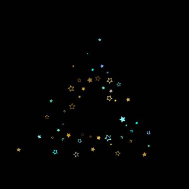 Altın, Mavi yıldızlar, çıkıntı, parlak konfeti. 