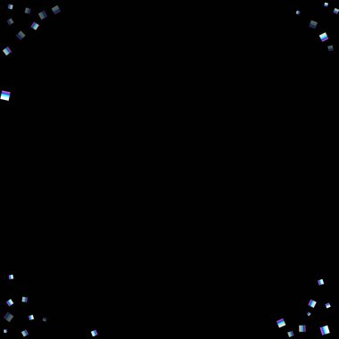 Gökkuşağı, yanardöner dikdörtgen, parlak konfeti.