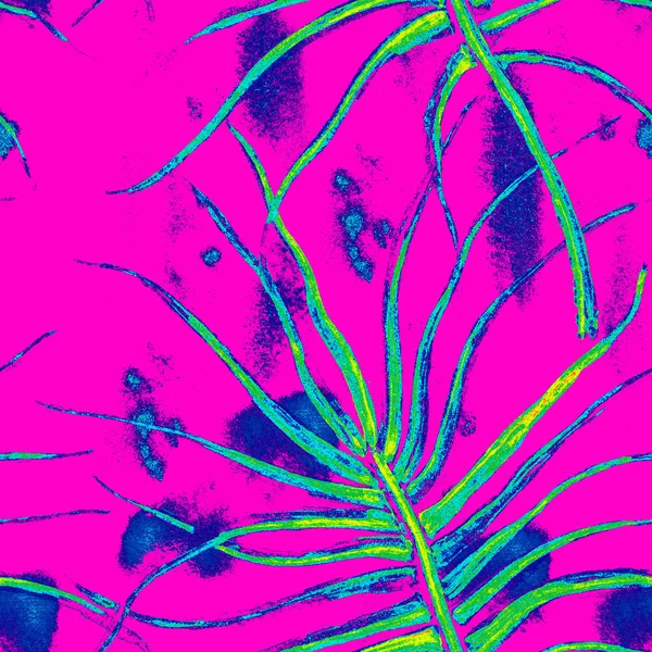 丛林夏季无缝线模式热带异域生物 — 图库照片