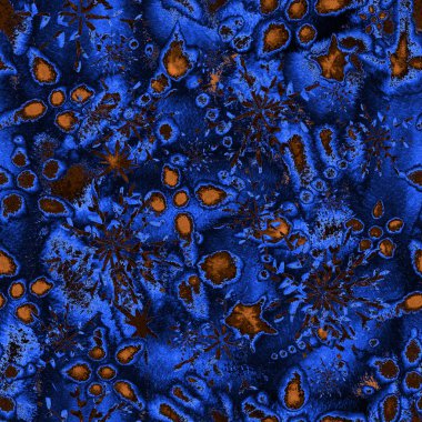 Gerçeküstü kozmik büyü. Sıra dışı, dikişsiz suluboya deseni. Bitmek bilmeyen tekrar.