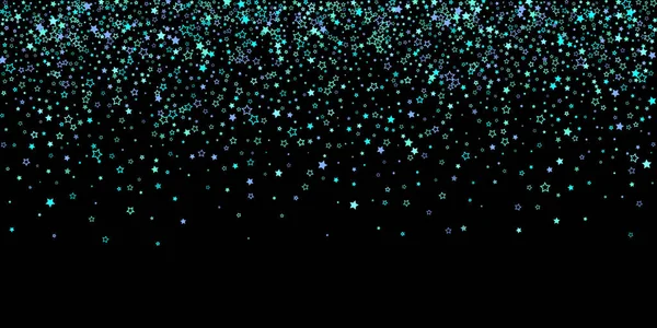 Azul, ciano, estrelas de brilho turquesa, confete. — Vetor de Stock