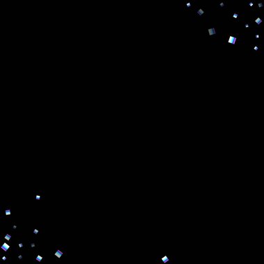 Gökkuşağı, yanardöner dikdörtgen, parlak konfeti.