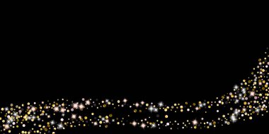 Altın Parıldayan Yıldızlar. Lüks Parlak Konfeti.