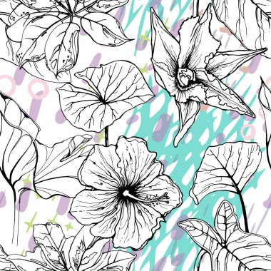 Sanatsal Yaratıcı Tropikal Siyah Beyaz Modern