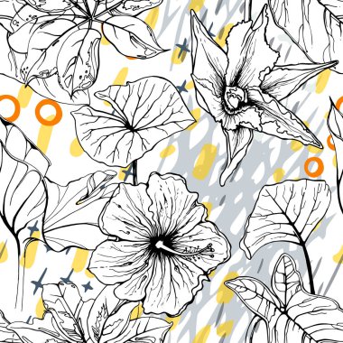 Sanatsal Yaratıcı Tropikal Siyah Beyaz Modern