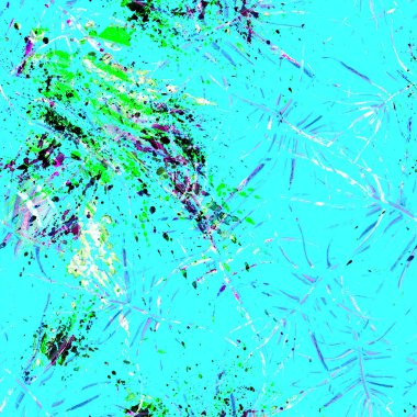 Tropikal Mavi Kusursuz Desen