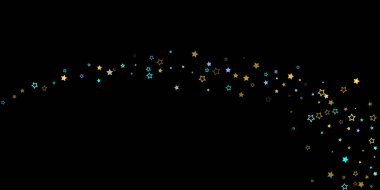 Altın, Mavi yıldızlar, çıkıntı, parlak konfeti. 