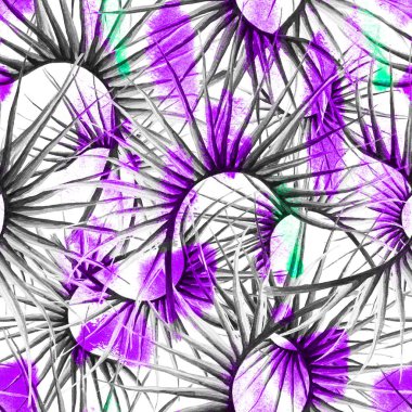 Tropik Mor Kusursuz Şablon. Yaz Ormanı