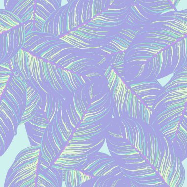 Tropik Yaprak. Modern Motif. Orman baskısı. Yapraklar