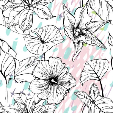 Sanatsal Yaratıcı Tropikal Siyah Beyaz Modern