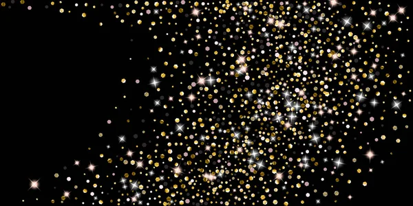 Gold Glitter Stars. Lusso lucido Confetti. — Vettoriale Stock