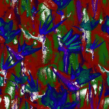 Egzotik orman tropikal desensiz. Bitmek bilmeyen koyu renk gölge izi. Tekstil kumaş.