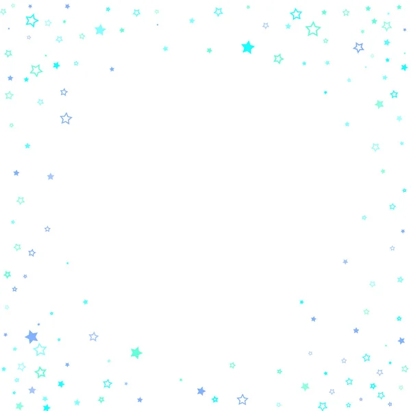 Bleu, cyan, turquoise étoiles paillettes confettis — Image vectorielle