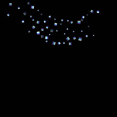 Gökkuşağı, yanardöner dikdörtgen, parlak konfeti.