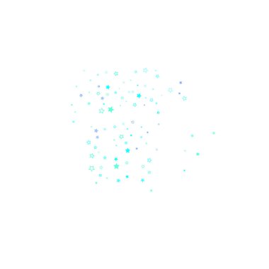 Mavi, turkuaz, turkuaz parıltılı yıldız konfetisi