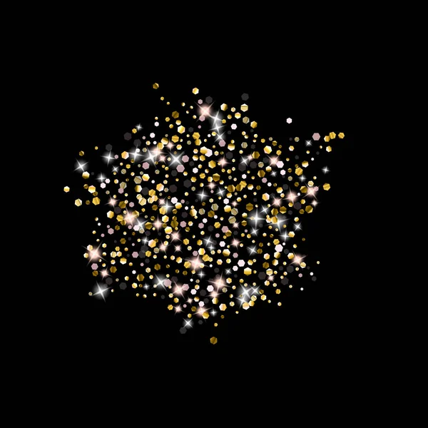 Gold Glitter Stars. Confetti brillante de lujo. — Archivo Imágenes Vectoriales