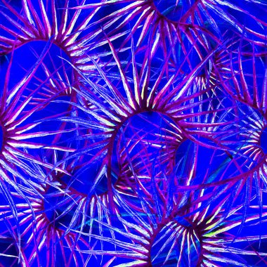 Tropikal Mavi Kusursuz Desen