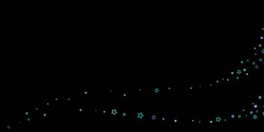 Mavi, turkuaz, turkuaz parıltılı yıldızlar, konfeti.