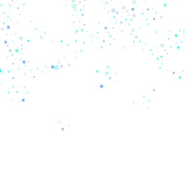 Mavi, turkuaz, turkuaz parıltılı yıldız konfetisi