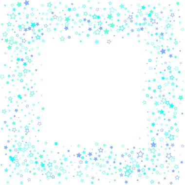 Mavi, turkuaz, turkuaz parıltılı yıldız konfetisi