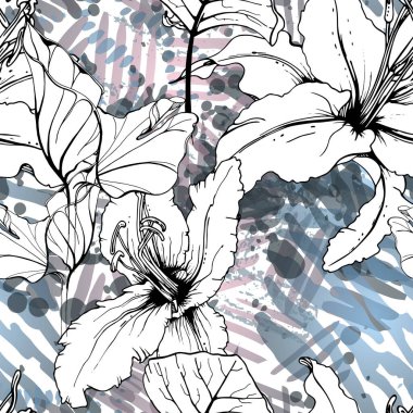 Sanatsal Tropikal, modern Siyah ve Beyaz Grafik