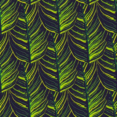 Tropik Yaprak. Modern Motif. Orman baskısı. Yapraklar