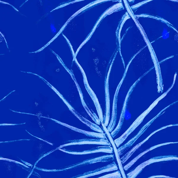 Tropisch blauw naadloos patroon — Stockfoto