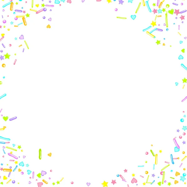 Sprinkles grainy. Cupcake dessert bakery confetti — Stock Vector