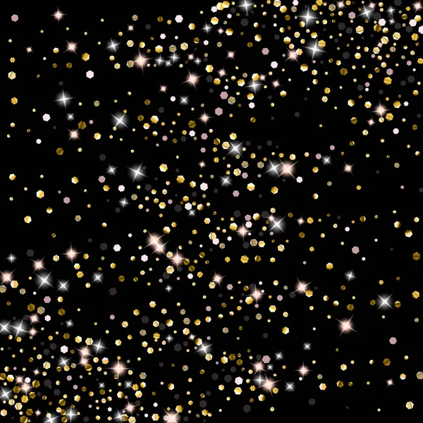 Χρυσά αστέρια Glitter. Πολυτελή γυαλιστερά κομφετί. — Διανυσματικό Αρχείο