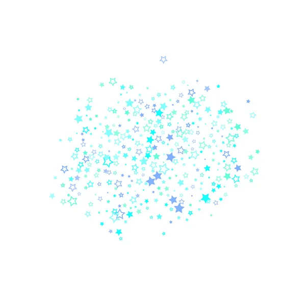 Modré, azurové, tyrkysové třpytivé hvězdy konfety — Stockový vektor