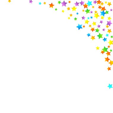 Gökkuşağı Festivali Konfeti. Karnaval Yıldızı Düşüyor.