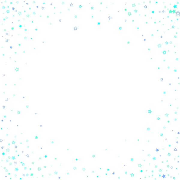Azul, cian, estrellas de brillo turquesa confeti — Vector de stock