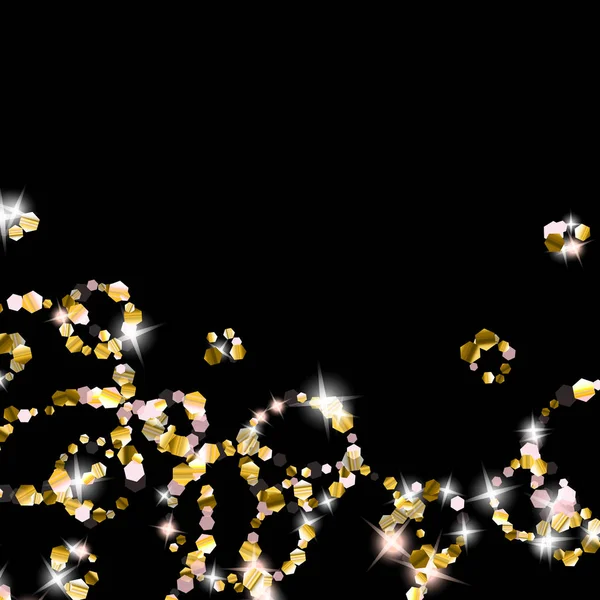 Gold Glitter Stars. Confetti brilhante de luxo. — Vetor de Stock