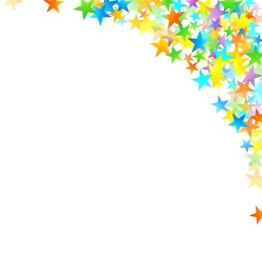 Gökkuşağı Festivali Konfeti. Karnaval Yıldızı Düşüyor.