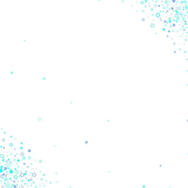 Blauw, cyaan, turquoise glitter sterren confetti — Stockvector