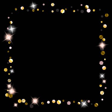 Altın Parıldayan Yıldızlar. Lüks Parlak Konfeti.