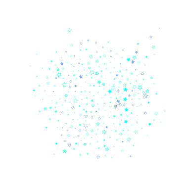 Mavi, turkuaz, turkuaz parıltılı yıldız konfetisi