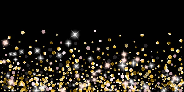 Gold Glitter Stars. Luxury Shiny Confetti. — Vector de stoc