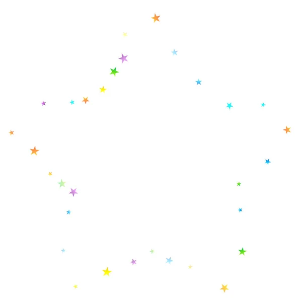 Rainbow Festlig Confetti. Karnevalsstjärnan faller. — Stock vektor