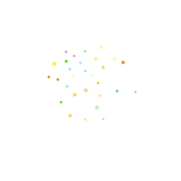 Confetti festivo del arco iris. Estrella del Carnaval cayendo. — Vector de stock