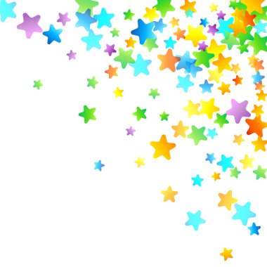 Gökkuşağı Festivali Konfeti. Karnaval Yıldızı Düşüyor.