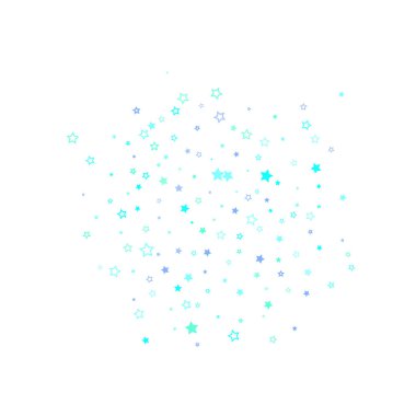 Mavi, turkuaz, turkuaz parıltılı yıldız konfetisi