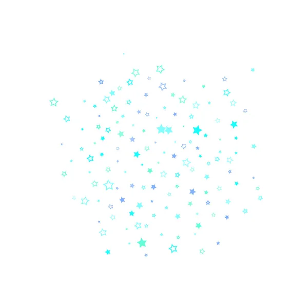 Kék, cián, türkiz csillogó csillagok konfetti — Stock Vector
