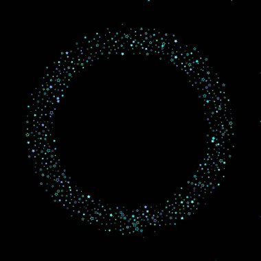 Mavi, turkuaz, turkuaz parıltılı yıldızlar, konfeti.