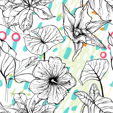 Sanatsal Yaratıcı Tropikal Siyah Beyaz Modern