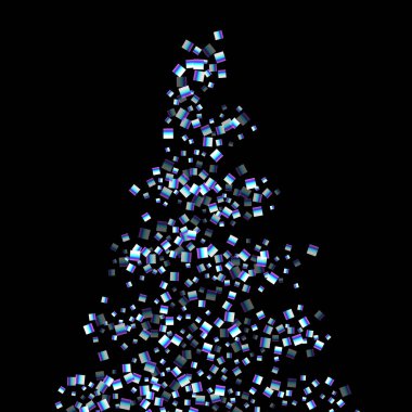 Gökkuşağı, yanardöner dikdörtgen, parlak konfeti.